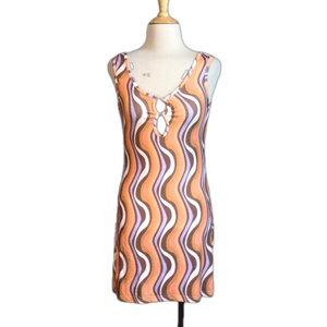 PRINCESS POLLY Georgie Tank Mini Dress Womens Size 6‎ Art Inspired Swirl Cutout